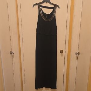 Elegant Black Sleeveless Maxi Dress, Size M